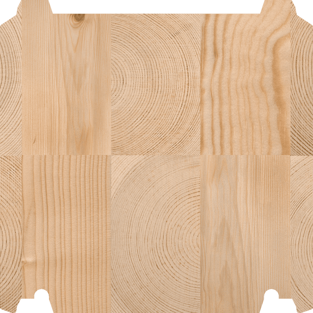 Cross-section of a SmartLog™ 275×275 mm beam — horizontal and vertical lamellas
