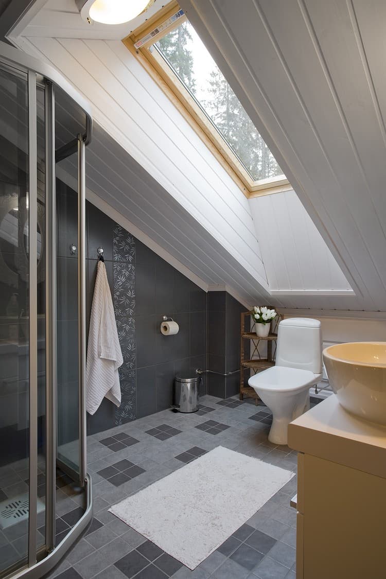 KONTIO Finnish log homes — bathroom with shower corner
