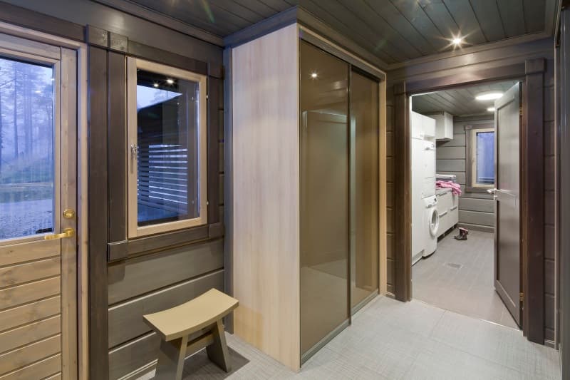 Luxury KONTIO log home, basement entrance