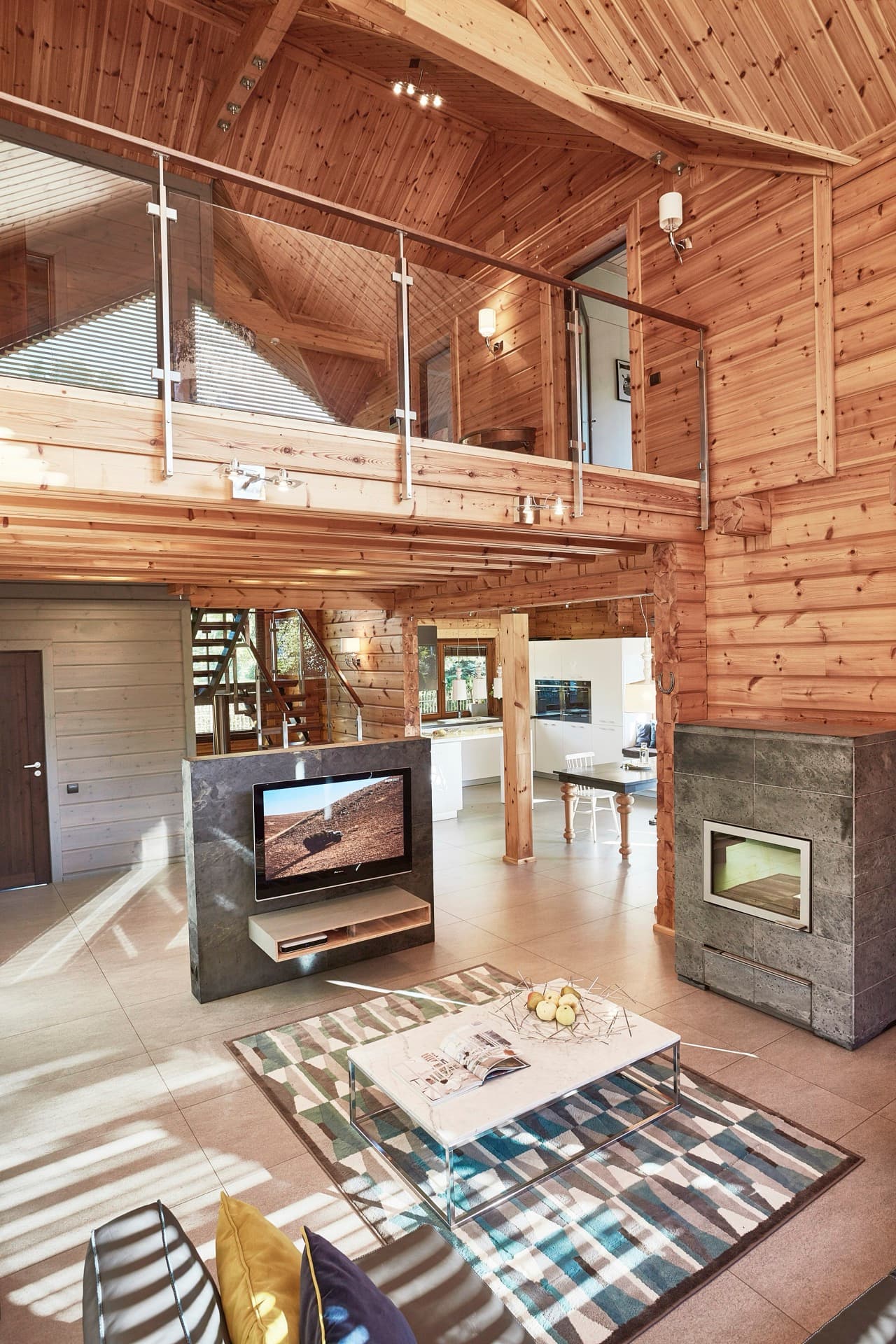 Dřevostavby Kontio River House, living room