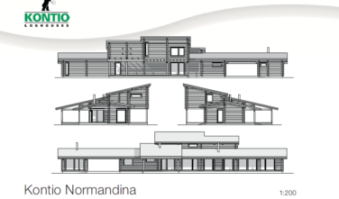 Dřevostavba z masivu NORMANDINA 2D model