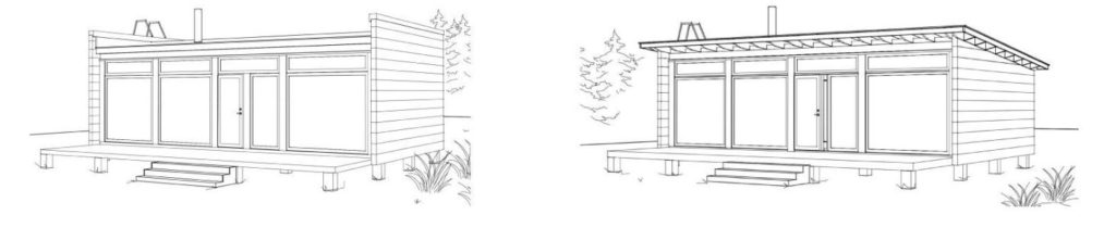 Dřevostavby Kontio Glass House možnosti střechy