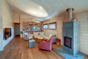 Dřevostavby Kontio bungalov na Moravě obývací pokoj