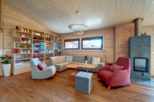 Dřevostavby Kontio bungalov na Moravě obývací pokoj