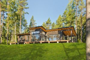 Dřevostavby Kontio moderní bungalov v přírodě